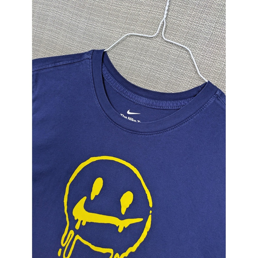 Nike The Nike Tee Shirt Mens Large Blue Smiley Face Graphic Tee Tagless